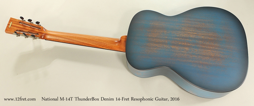 National M-14T ThunderBox Denim 14-Fret Resophonic Guitar, 2016 Full Rear View