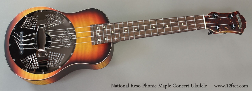 National Reso-Phonic Maple Concert Ukulele Full Front VIew