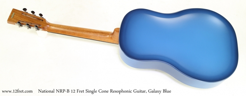 National NRP-B 12 Fret Single Cone Resophonic Guitar, Galaxy Blue   Full Rear View