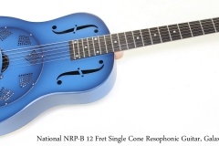 National NRP-B 12 Fret Single Cone Resophonic Guitar, Galaxy Blue   Full Front View