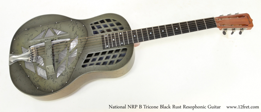 National NRP B Tricone Black Rust Resophonic Guitar   Full Front View