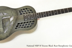 National NRP B Tricone Black Rust Resophonic Guitar   Full Front View