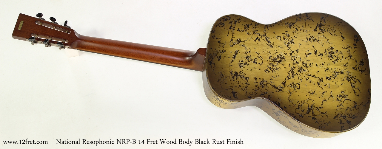 National Resophonic NRP-B 14 Fret Wood Body Black Rust Finish  Full Rear View
