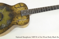 National Resophonic NRP-B 14 Fret Wood Body Black Rust Finish  Full Front View