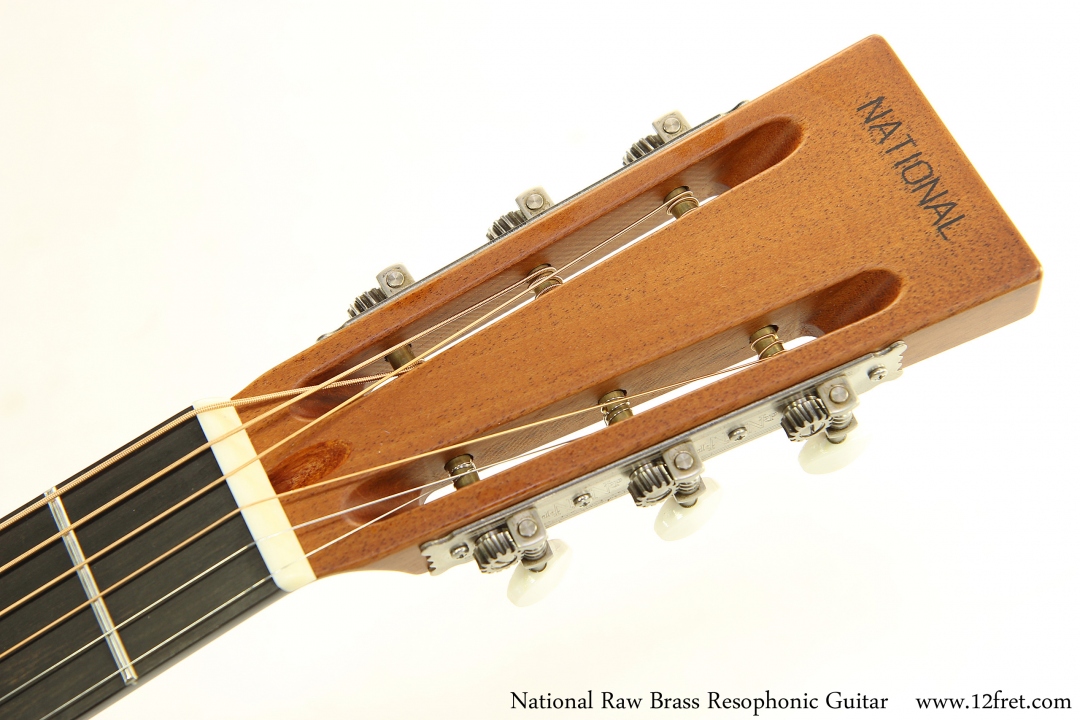 National Raw Brass Resophonic Guitar Heaad Front View