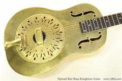 National Raw Brass Resophonic Guitar Top View
