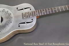 National Raw Steel 12 Fret Resophonic Guitar Full Front View