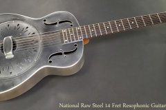 National Raw Steel 14 Fret Resophonic Guitar Full Front View