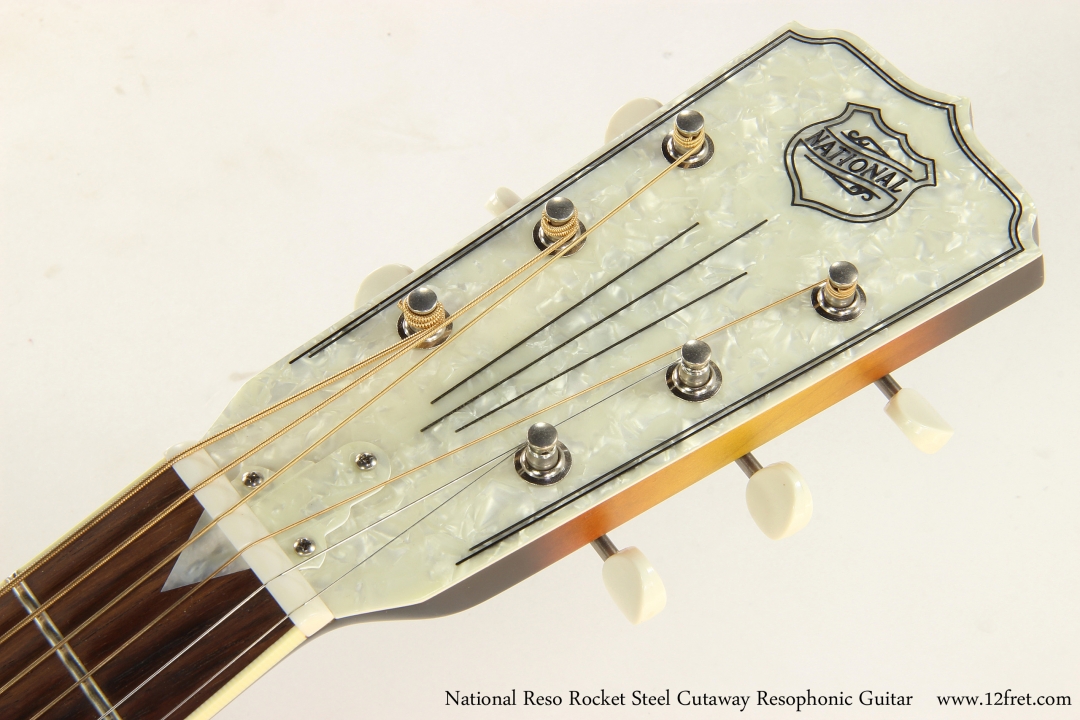 National Reso Rocket Steel Cutaway Resophonic Guitar   Head Front View