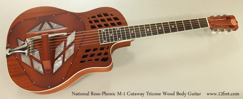 National Reso-Phonic M-1 Cutaway Tricone Wood Body Guitar Full Front View