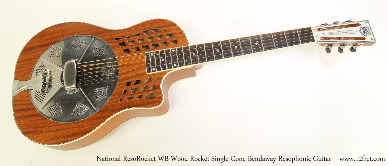 National ResoRocket WB Wood Rocket Single Cone Bendaway Resophonic Guitar Full Front VIew