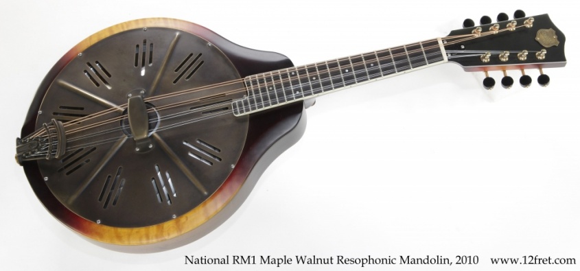 National RM1 Maple Walnut Resophonic Mandolin, 2010 Full Front View