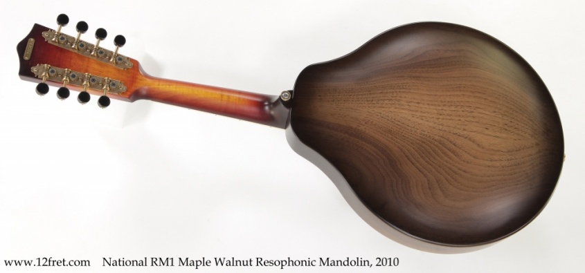 National RM1 Maple Walnut Resophonic Mandolin, 2010 Full Rear View