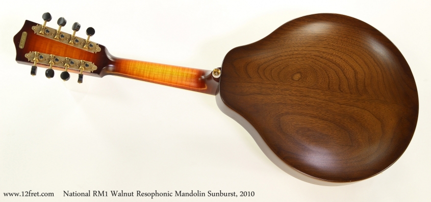 National RM1 Walnut Resophonic Mandolin Sunburst, 2010  Full Rear View