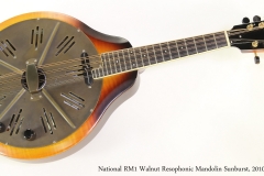 National RM1 Walnut Resophonic Mandolin Sunburst, 2010  Full Front View