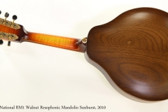 National RM1 Walnut Resophonic Mandolin Sunburst, 2010  Full Rear View