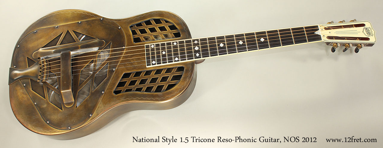 National Style 1.5 Tricone Reso-Phonic Guitar, NOS 2012 Full Front View