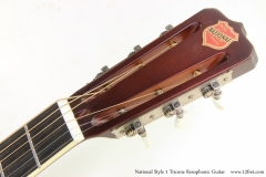 National Style 1 Tricone Resophonic Guitar   Head Front View