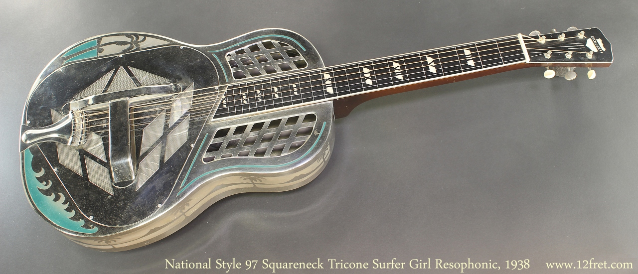 National Style 97 Squareneck Tricone Surfer Girl Resophonic, 1938 Full Front View