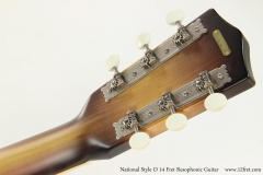 National Style O 14 Fret Resophonic Guitar  Head Rear VIew