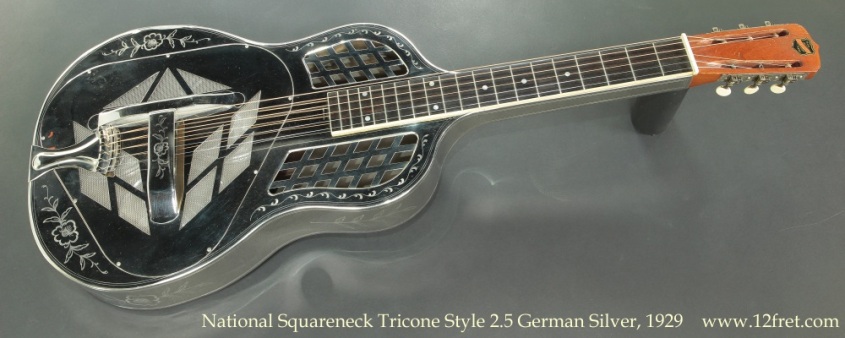 National Squareneck Tricone Style 2.5 German Silver, 1929 Full Front View