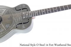 National Style O Steel 14 Fret Weathered Steel Full Front View