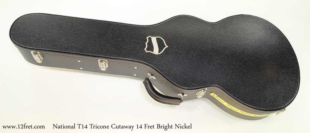 National T14 Tricone Cutaway 14 Fret Bright Nickel   Case Closed View