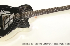 National T14 Tricone Cutaway 14 Fret Bright Nickel   Full Front View