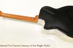 National T14 Tricone Cutaway 14 Fret Bright Nickel   Full Rear VIew