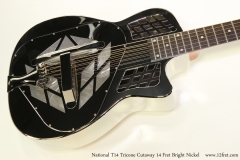 National T14 Tricone Cutaway 14 Fret Bright Nickel   Back View