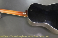 National Style 1 Tricone 12 Fret Resophonic Nickel Brass Guitar, 2001 Full Rear View