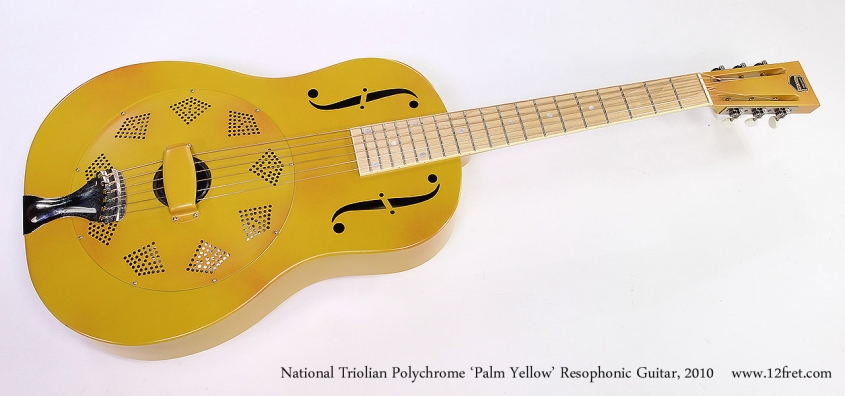 National Triolian Polychrome 'Palm Yellow' Resophonic Guitar, 2010 Full Front View