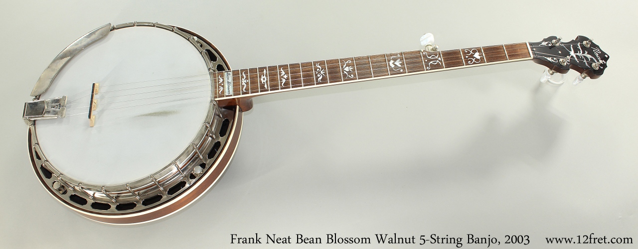 Frank Neat Bean Blossom Walnut 5-String Banjo, 2003 Full Front View