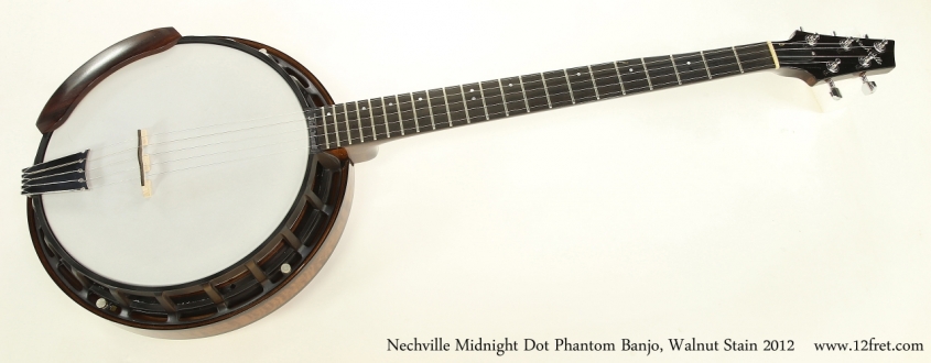 Nechville Midnight Dot Phantom Banjo, Walnut Stain 2012  Full Front View