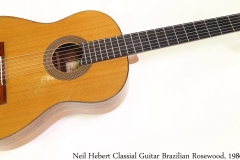 Neil Hebert Classical Guitar Brazilian Rosewood, 1986 Full Front View