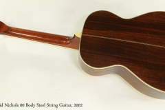 David Nichols 00 Body Steel String Guitar, 2002 Full Rear View