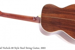 David Nichols 00 Style Steel String Guitar, 2002 Full Rear View