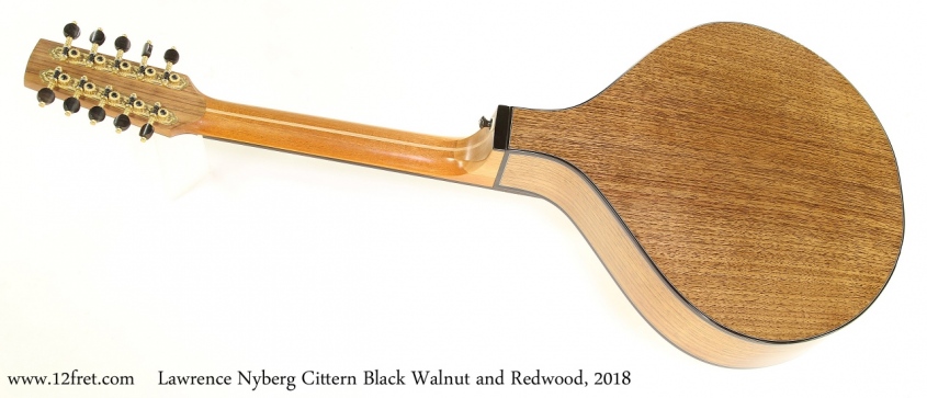 Lawrence Nyberg Cittern Black Walnut and Redwood, 2018 Full Rear View