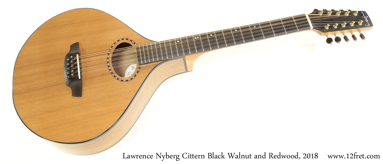 Lawrence Nyberg Cittern Black Walnut and Redwood, 2018 Full Front View
