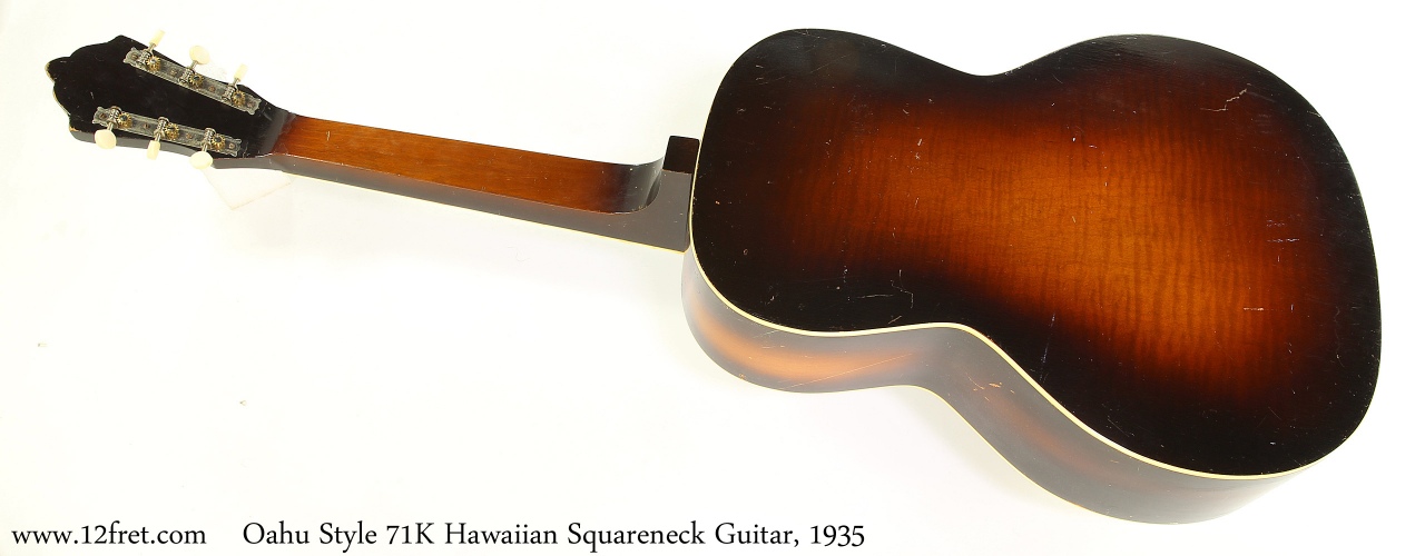 Oahu Style 71K Hawaiian Squareneck Guitar, 1935 Full Rear View