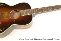 Oahu Style 71K Hawaiian Squareneck Guitar, 1935 Full Front View