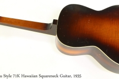 Oahu Style 71K Hawaiian Squareneck Guitar, 1935 Full Rear View