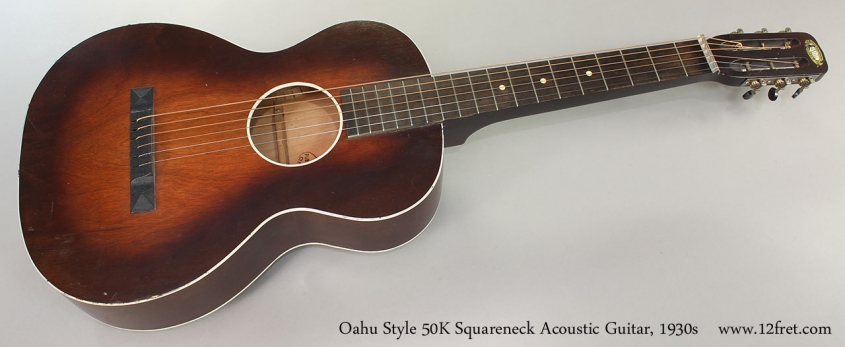 Oahu Style 50K Squareneck Acoustic Guitar, 1930s Full Front View