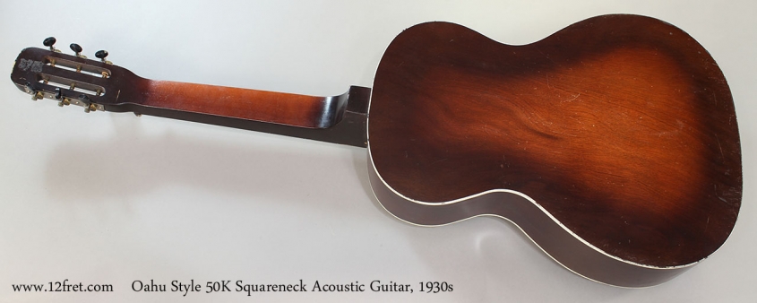 Oahu Style 50K Squareneck Acoustic Guitar, 1930s Full Rear View