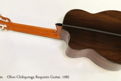 Olivo Chiliquinga Requinto Guitar, 1982 Full Rear View