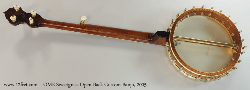 OME Sweetgrass Open Back Custom Banjo, 2005 Full Rear View