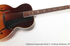 Orpheum Imperator Style C Archtop Sunburst, 1934 Full Front View