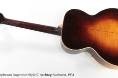 Orpheum Imperator Style C Archtop Sunburst, 1934 Full Rear View