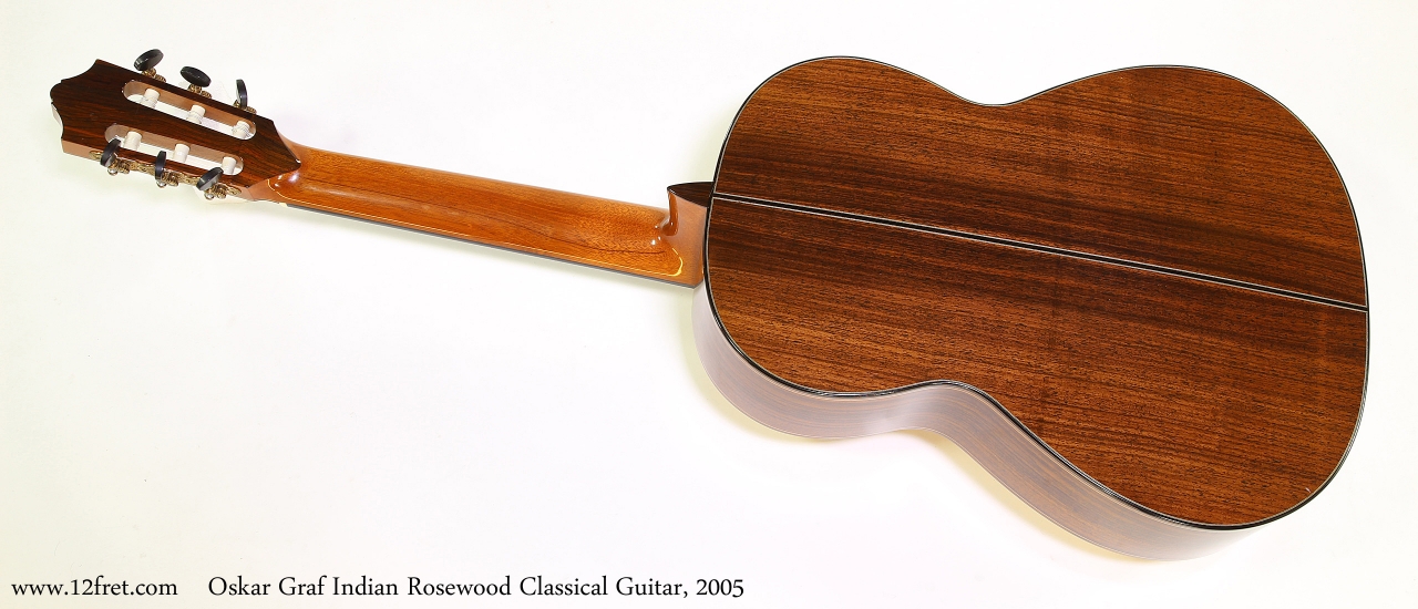 Oskar Graf Indian Rosewood Classical Guitar, 2005  Full Rear View