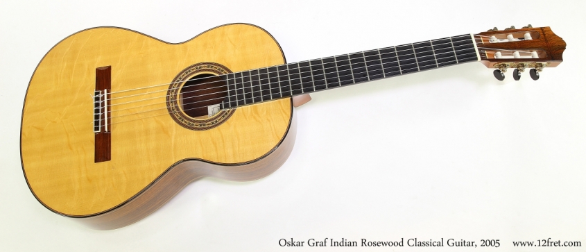 Oskar Graf Indian Rosewood Classical Guitar, 2005  Full Front View